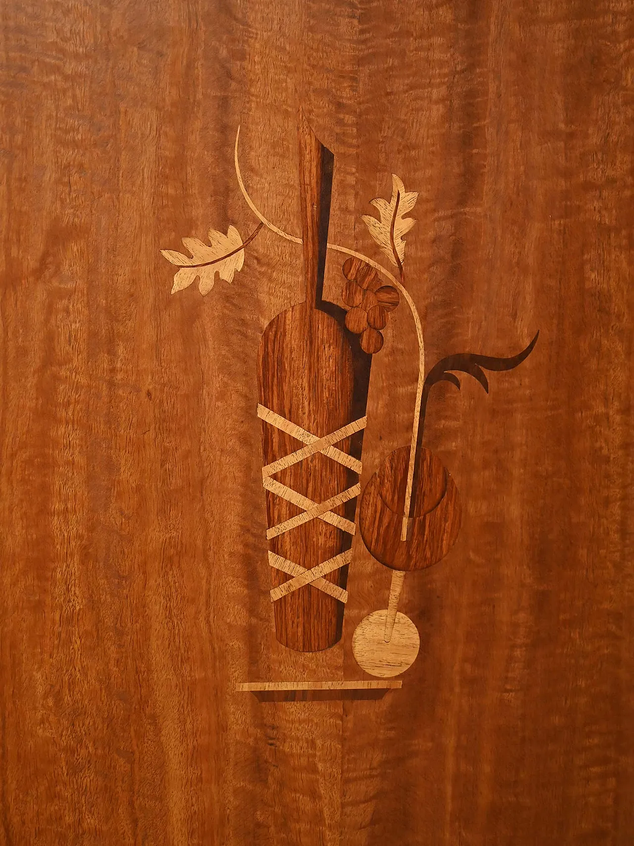 Scandinavian bar cabinet with inlays, 1940s 8