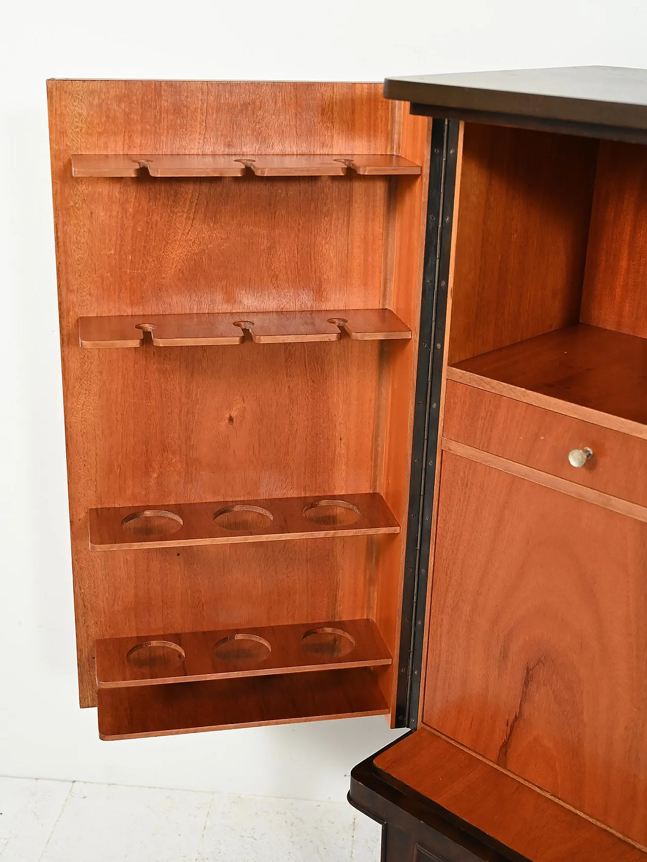 Scandinavian bar cabinet with inlays, 1940s 12