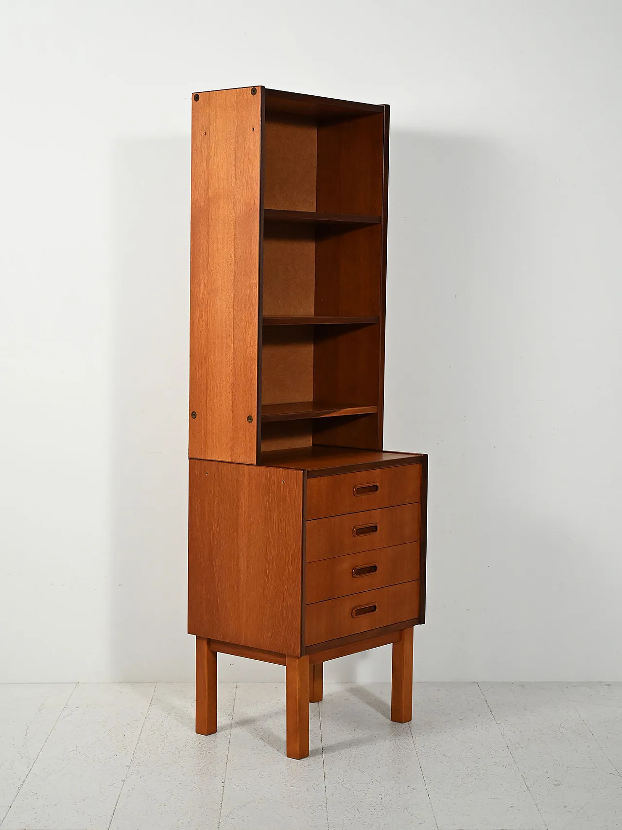 Small Scandinavian teak bookcase, 1960s 3