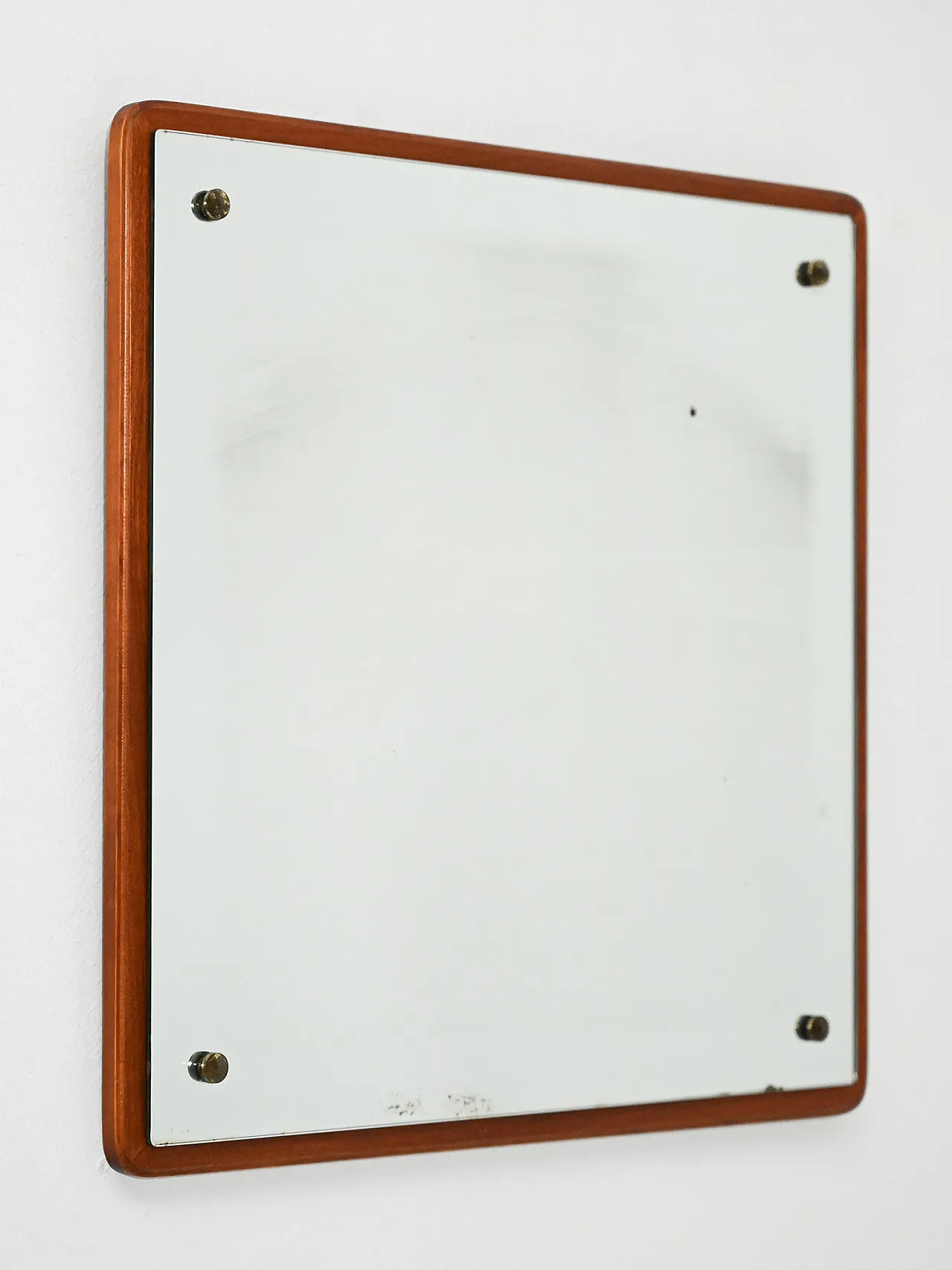 Specchio quadrato in teak, anni '60 2