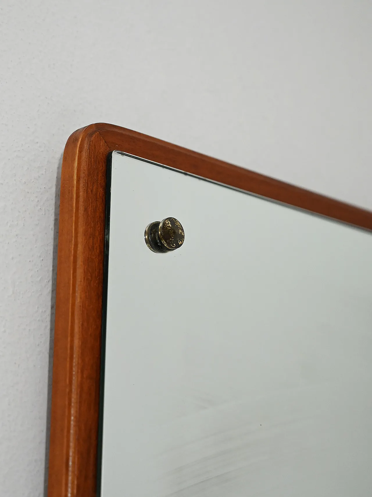 Specchio quadrato in teak, anni '60 6