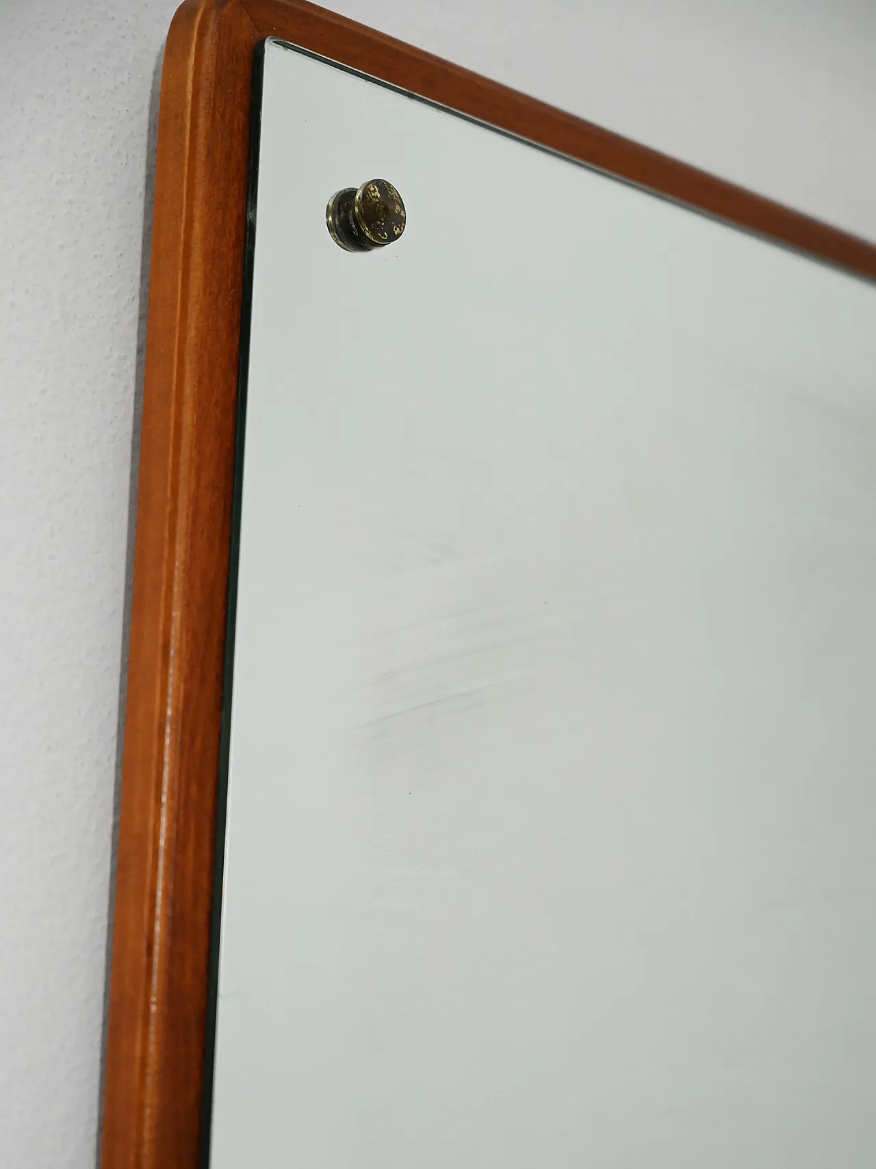 Specchio quadrato in teak, anni '60 7