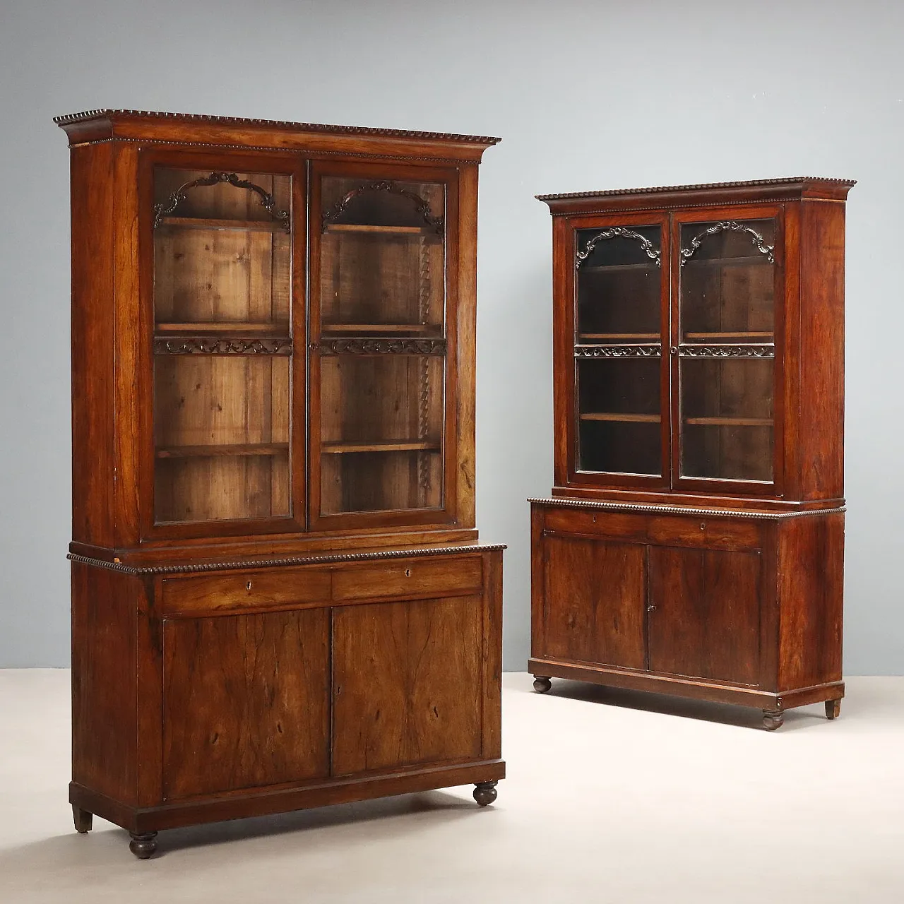 Pair of rosewood veneered bookcases, mid-19th century 1