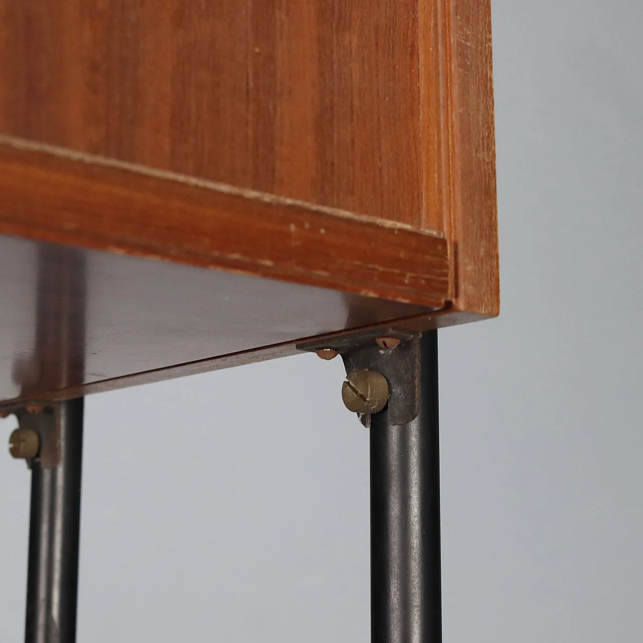 Enameled metal and veneered mahogany bookcase, 20th century 6