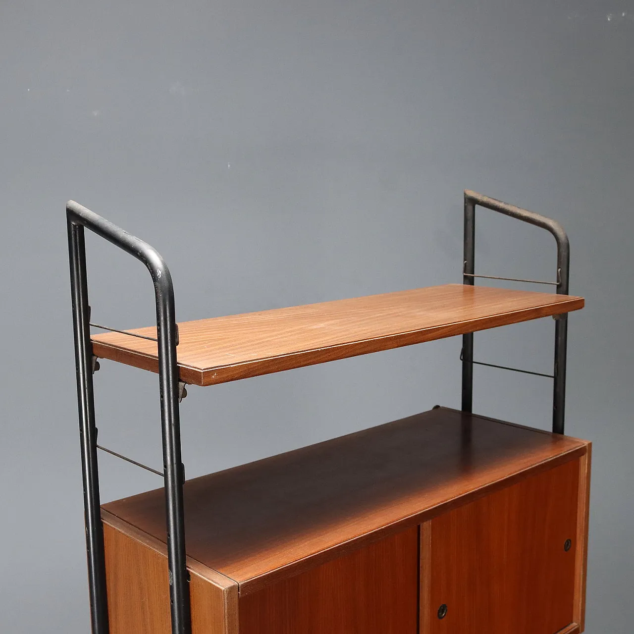 Enameled metal and veneered mahogany bookcase, 20th century 7