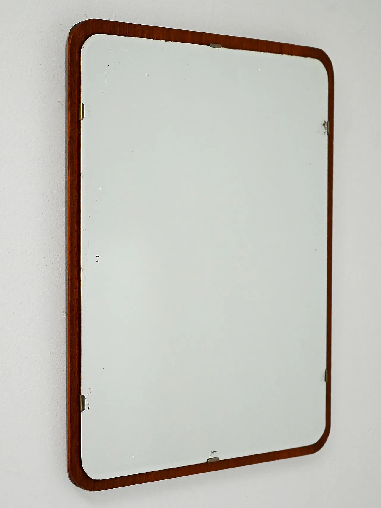 Specchio scandinavo con cornice in teak 2