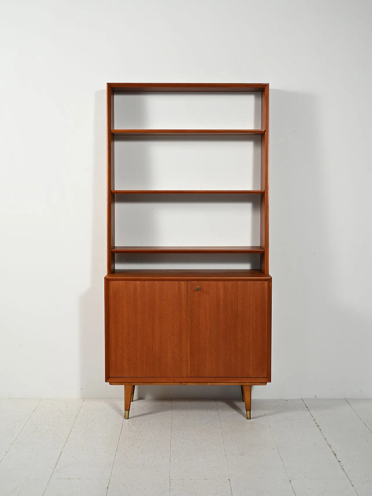 Scandinavian bookcase with cabinet, 60s 2