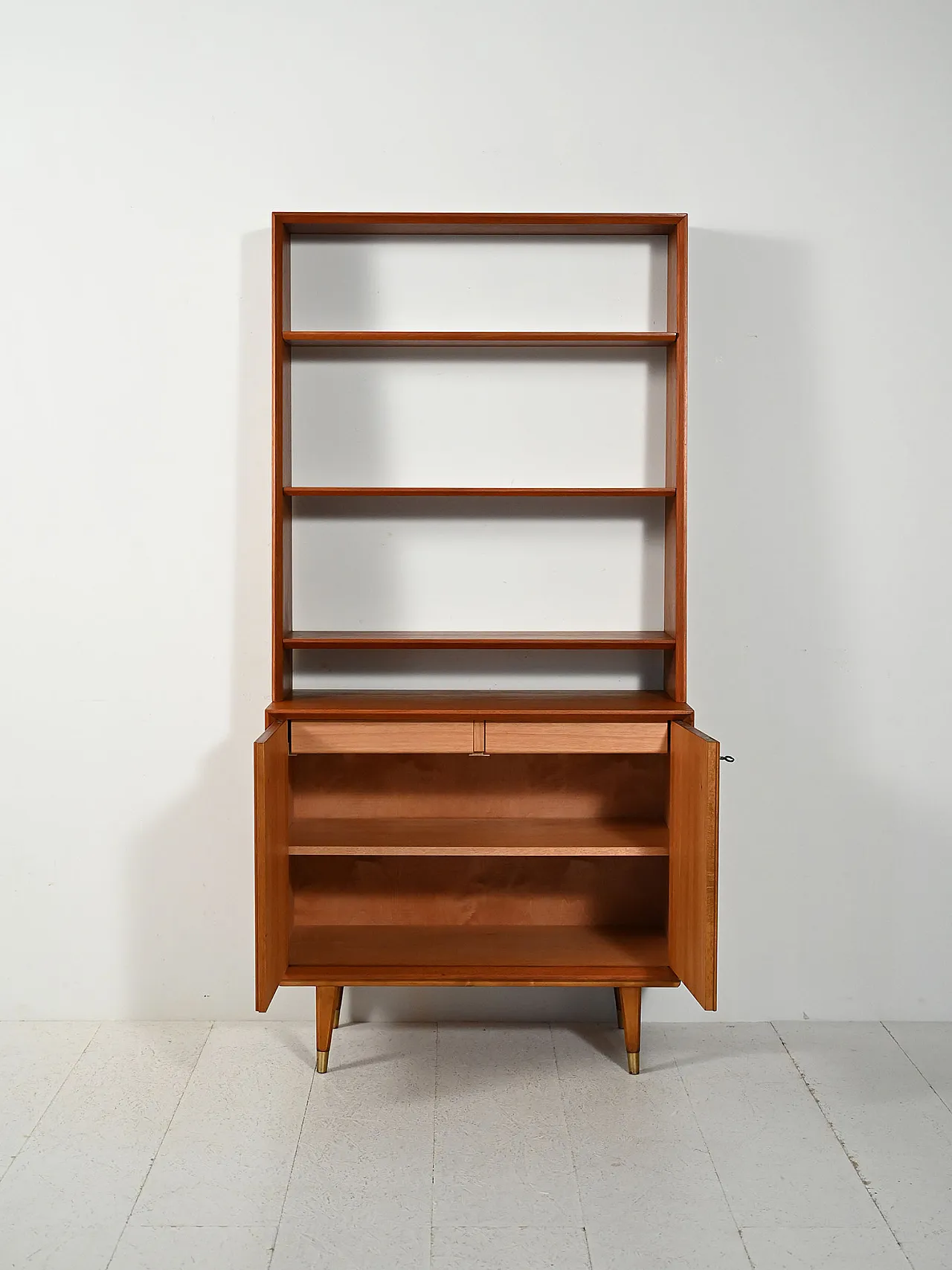 Scandinavian bookcase with cabinet, 60s 3