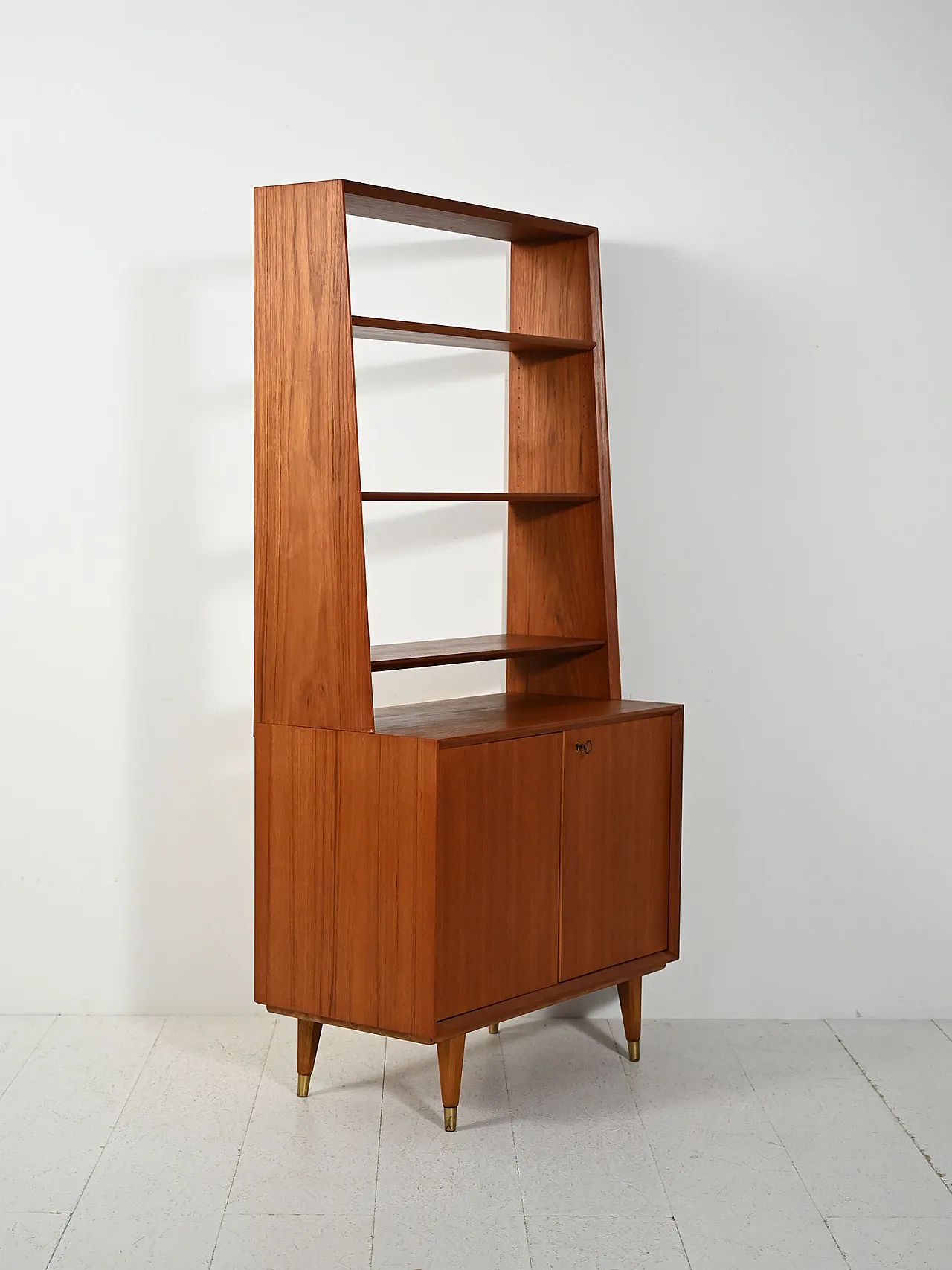 Scandinavian bookcase with cabinet, 60s 4