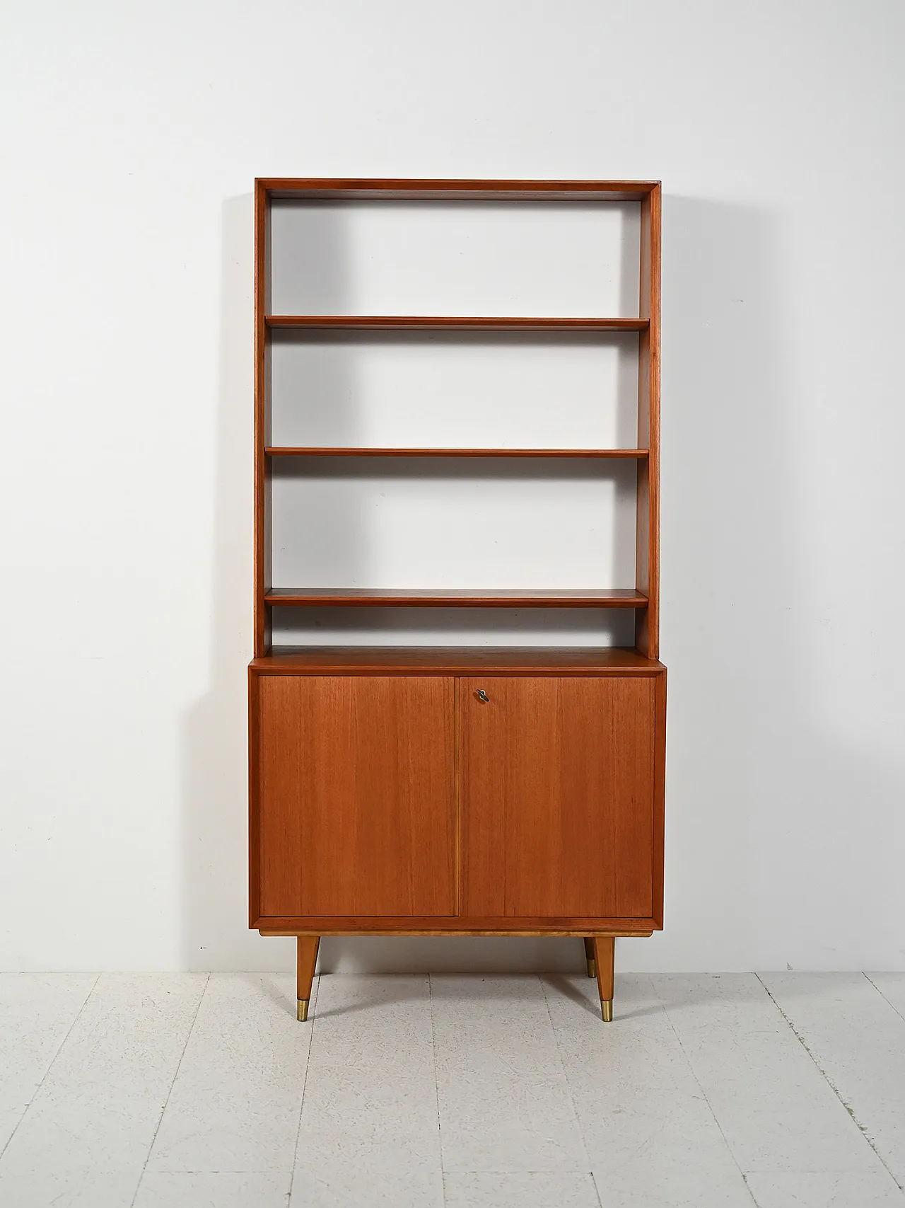 Scandinavian bookcase with cabinet, 60s 2