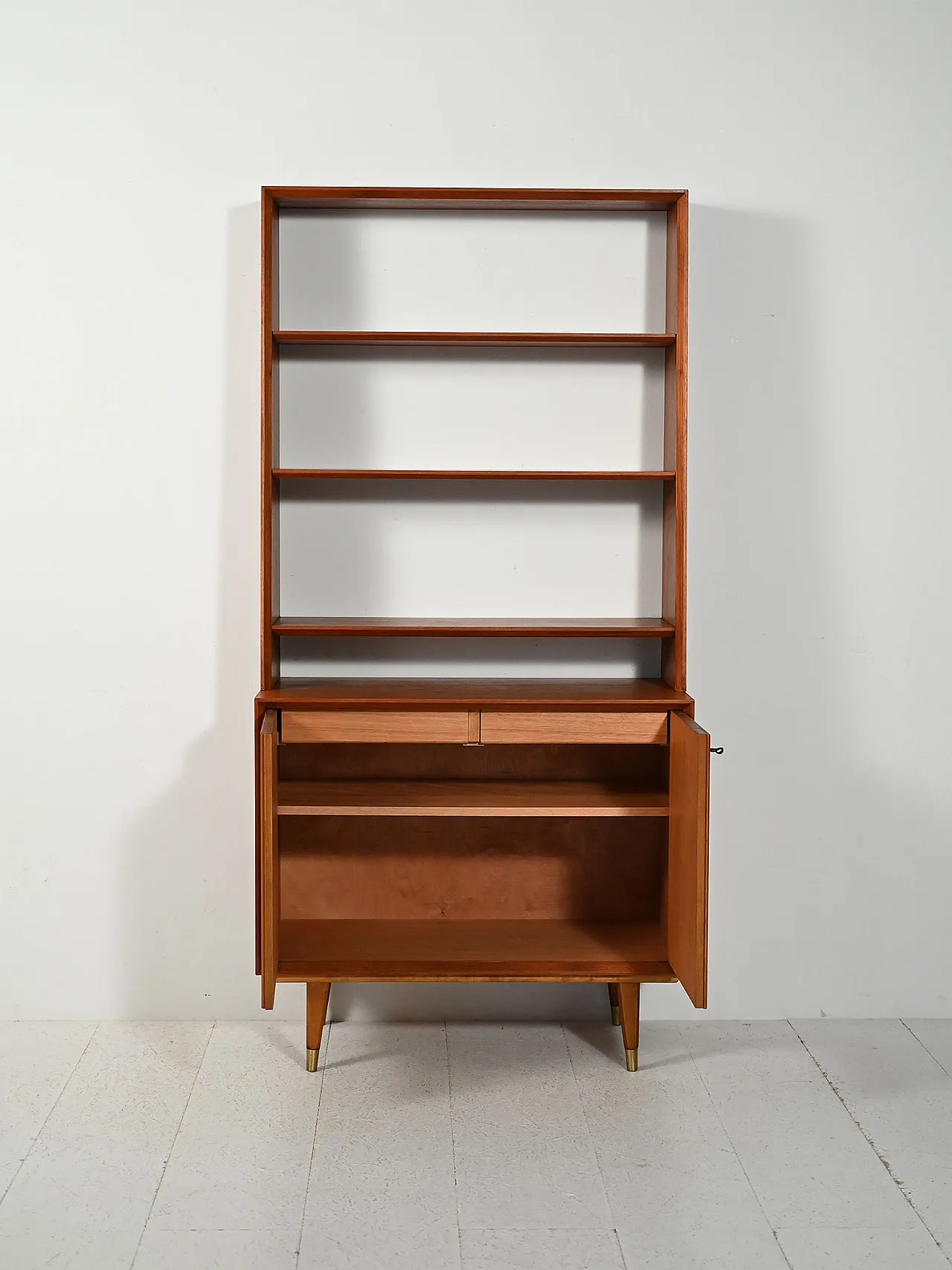Scandinavian bookcase with cabinet, 60s 3