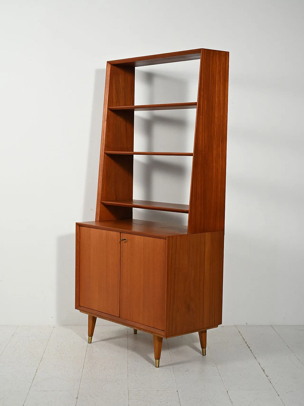 Scandinavian bookcase with cabinet, 60s 5