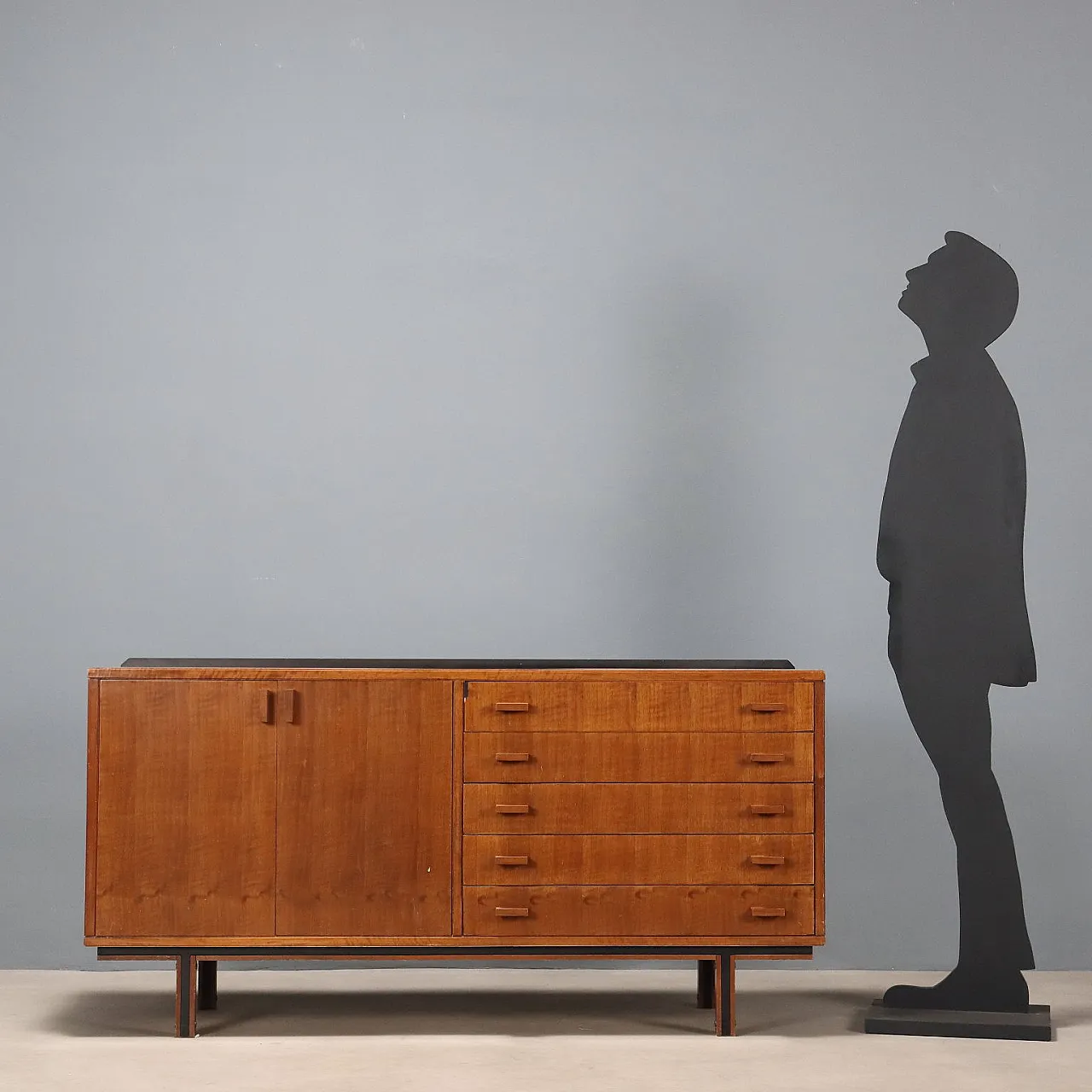 Enameled metal and tanganyika walnut sideboard, 20th century 3