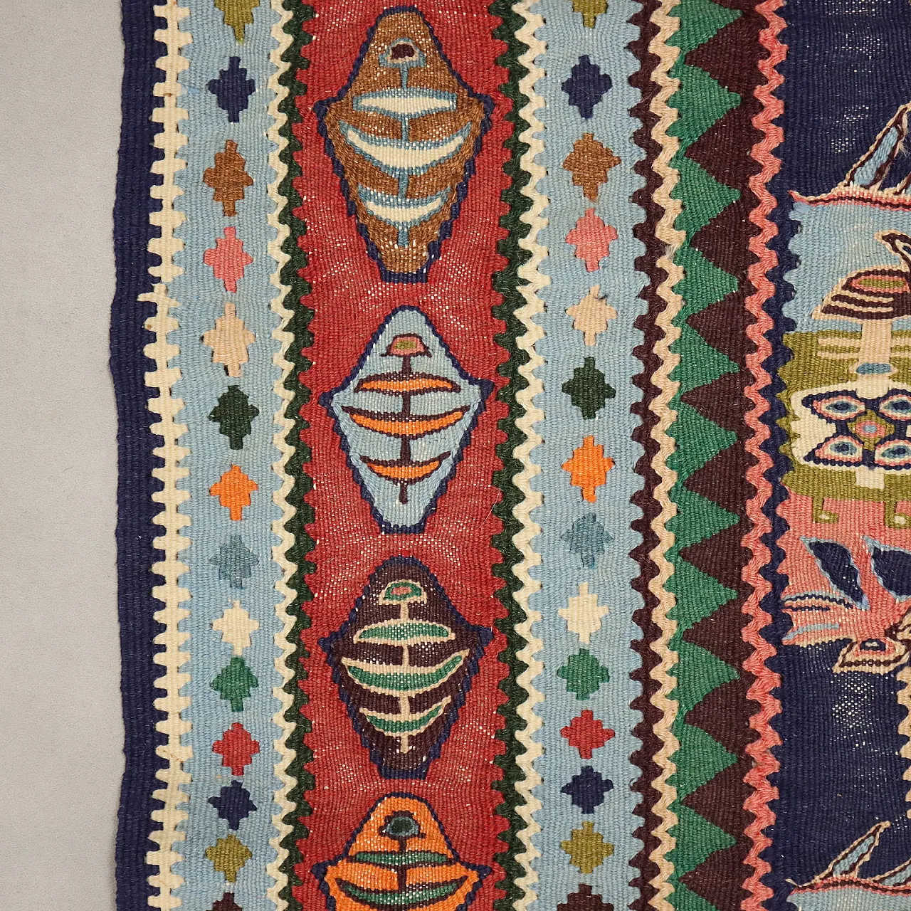 Kilim cotton rug, extra-fine knot, handmade, 20th century 6