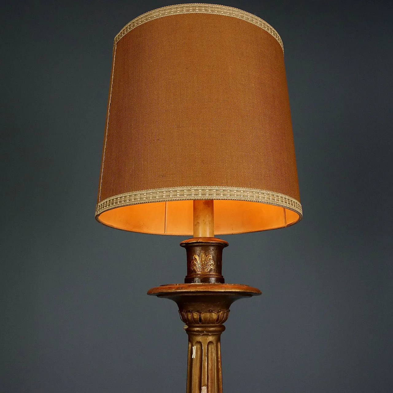 Gilded wood and fabric torch, 19th century 3