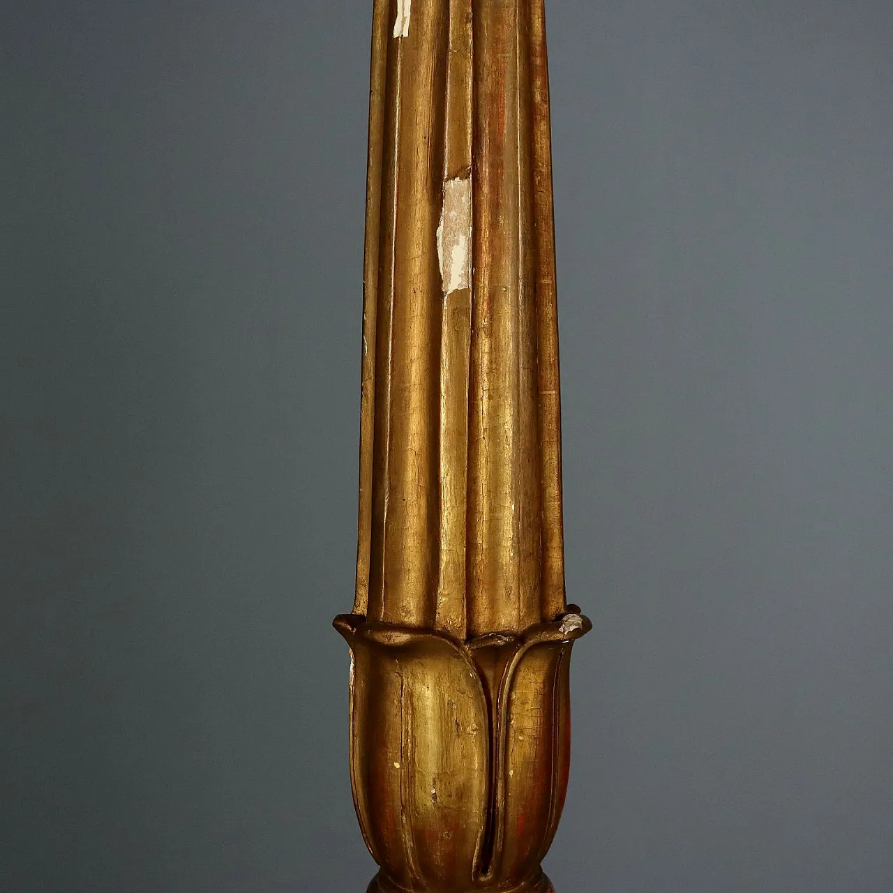 Gilded wood and fabric torch, 19th century 5
