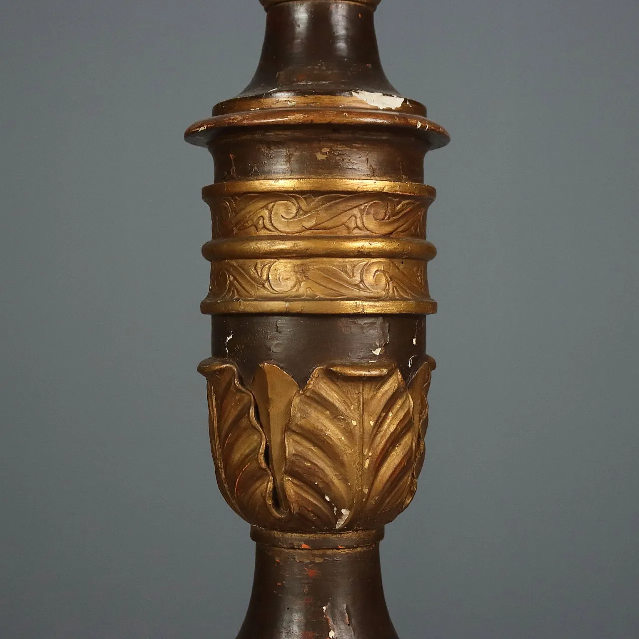 Gilded wood and fabric torch, 19th century 6