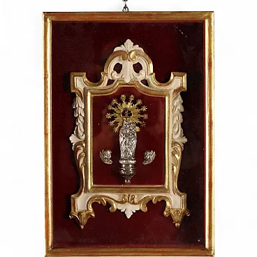 Madonna con Bambino in teca, '800