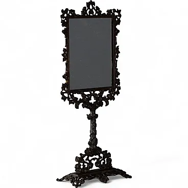 Specchio da tavolo in metallo patinato bronzo, '900