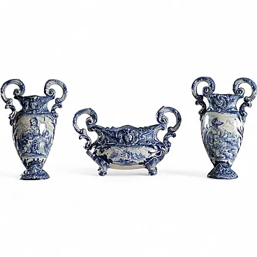 Trittico di vasi di Giuseppe Mazzotti Albissola, '900