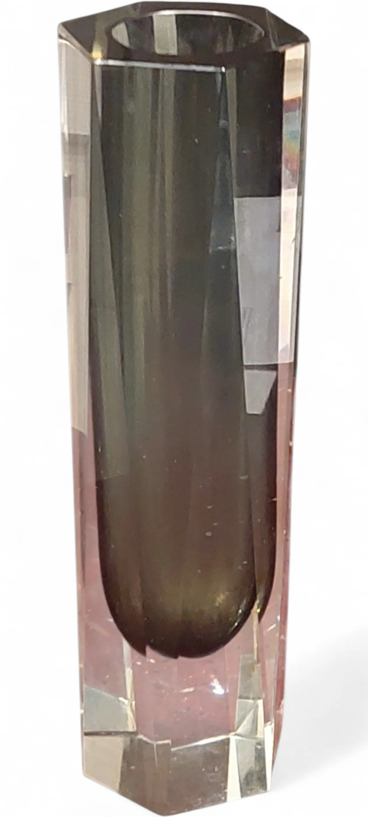 Vaso trasparente grigio fumo in vetro di Murano Sommerso, anni '60 12