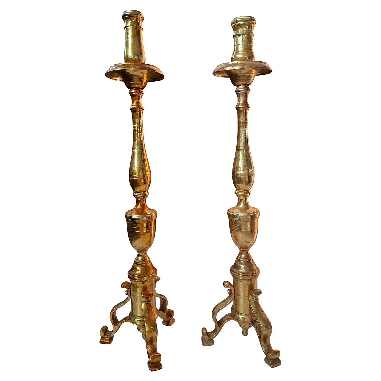 Pair of Baroque altar candlesticks, mid-20th century 1
