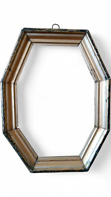 Cornice ottagonale in legno dorato, fine '800