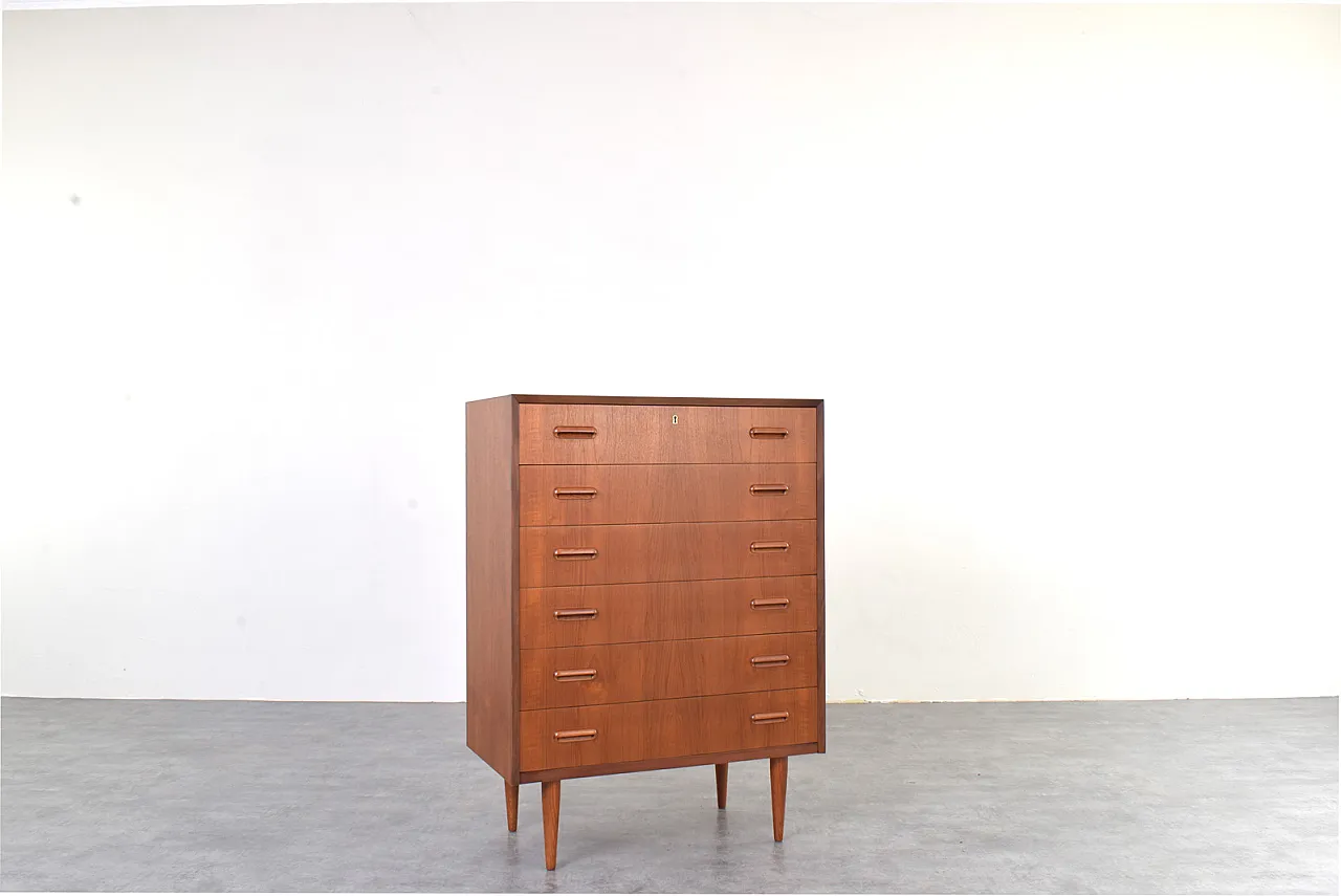 Cassettiera Mid-Century in teak, Danimarca, anni '60. 2