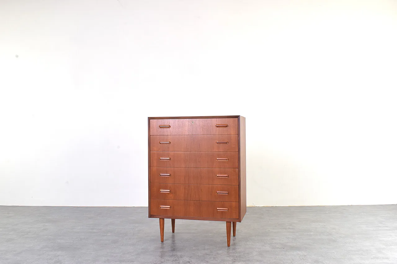 Cassettiera Mid-Century in teak, Danimarca, anni '60. 3