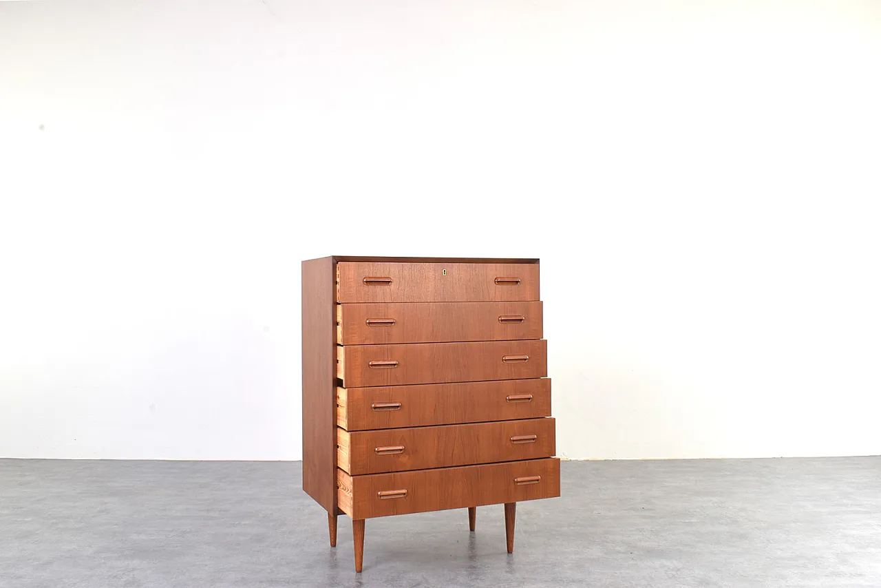 Cassettiera Mid-Century in teak, Danimarca, anni '60. 4