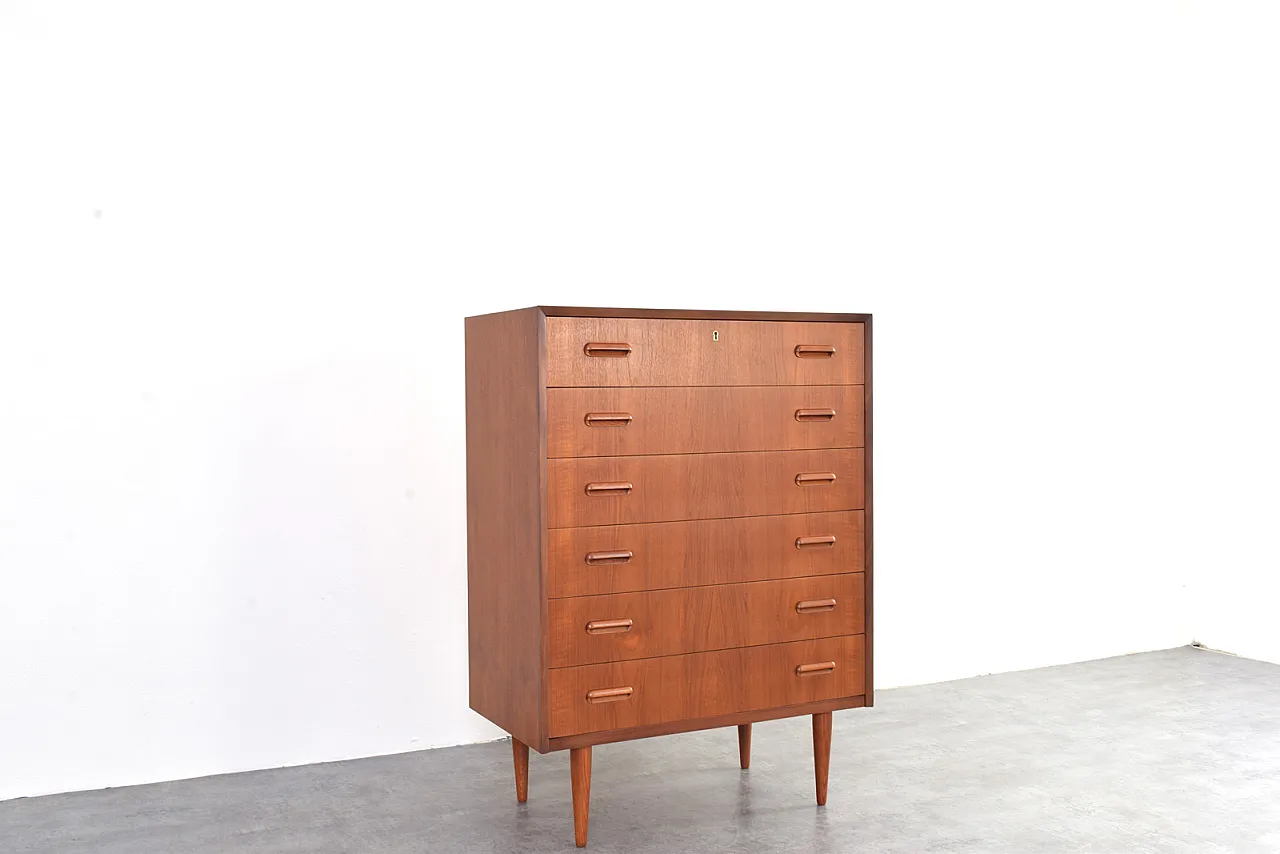 Cassettiera Mid-Century in teak, Danimarca, anni '60. 7