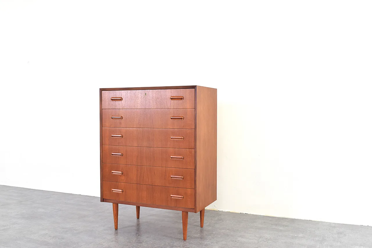 Cassettiera Mid-Century in teak, Danimarca, anni '60. 8