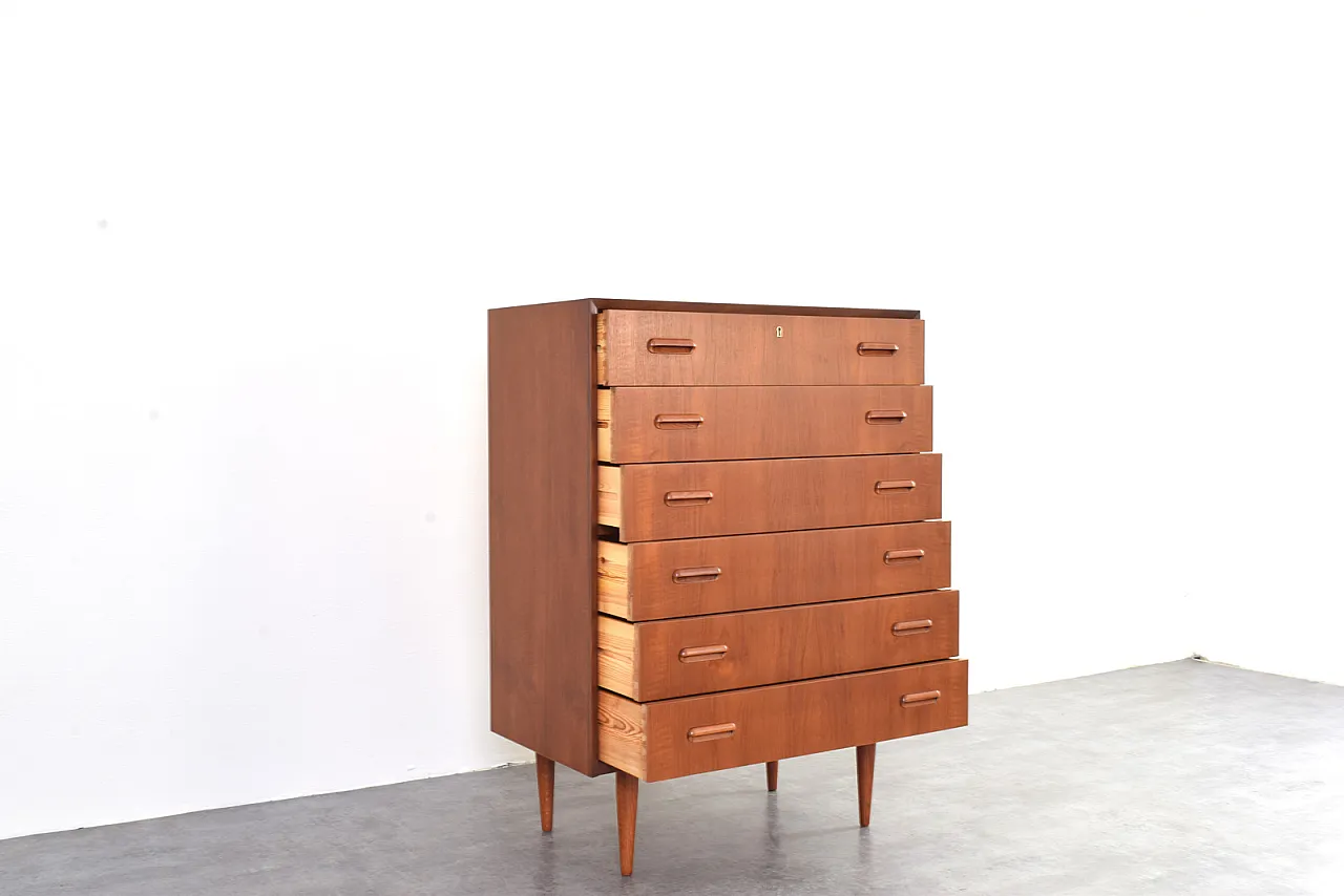 Cassettiera Mid-Century in teak, Danimarca, anni '60. 9