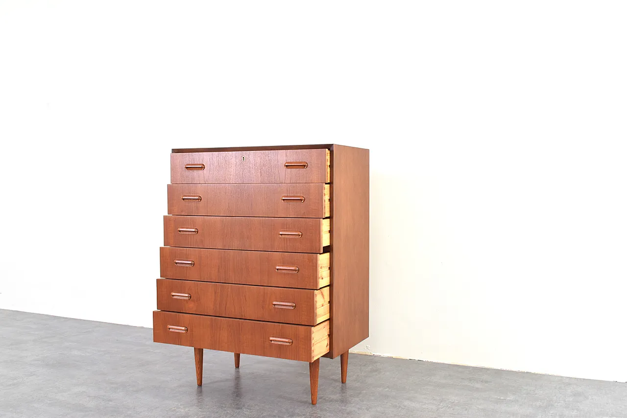 Cassettiera Mid-Century in teak, Danimarca, anni '60. 10