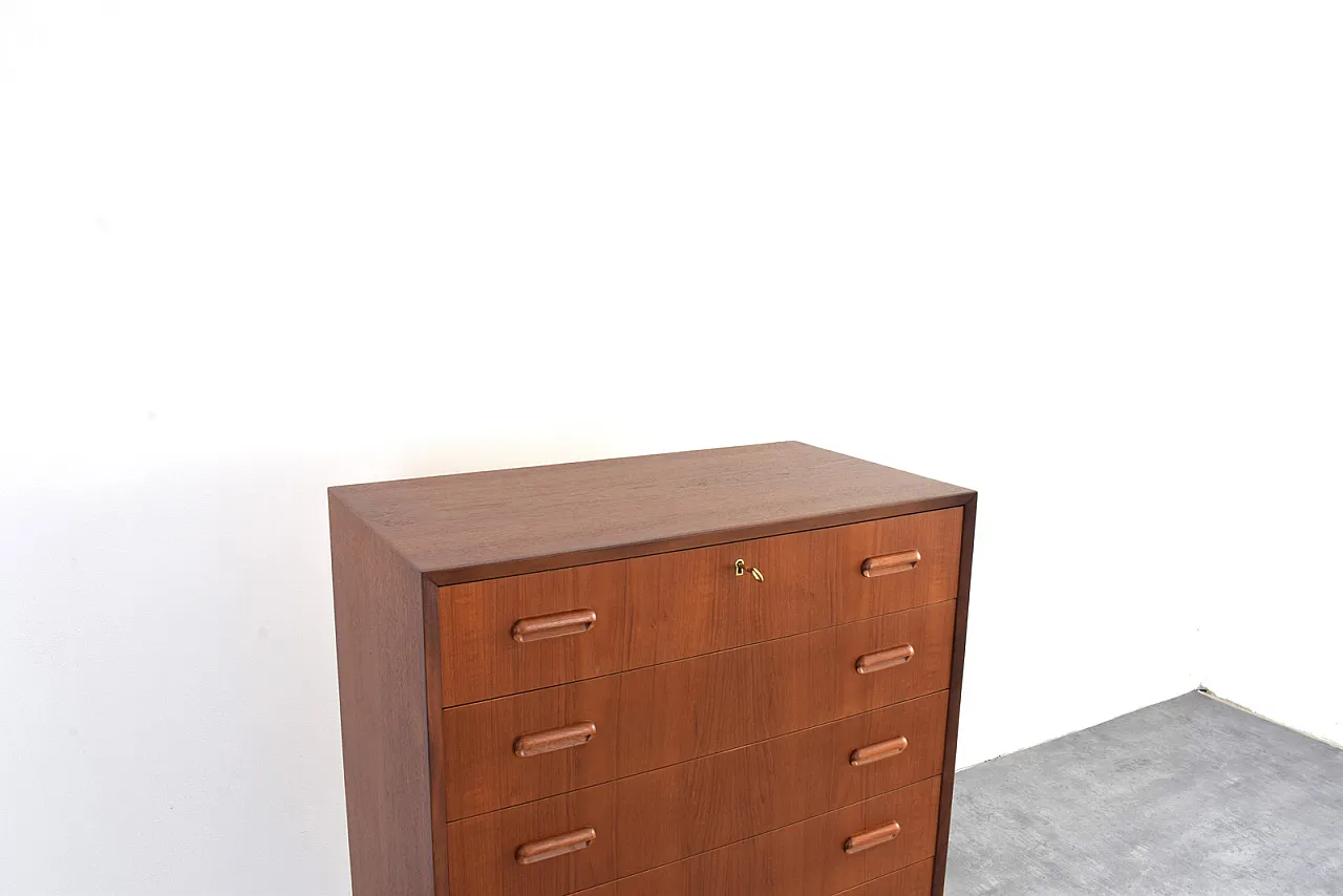 Cassettiera Mid-Century in teak, Danimarca, anni '60. 12