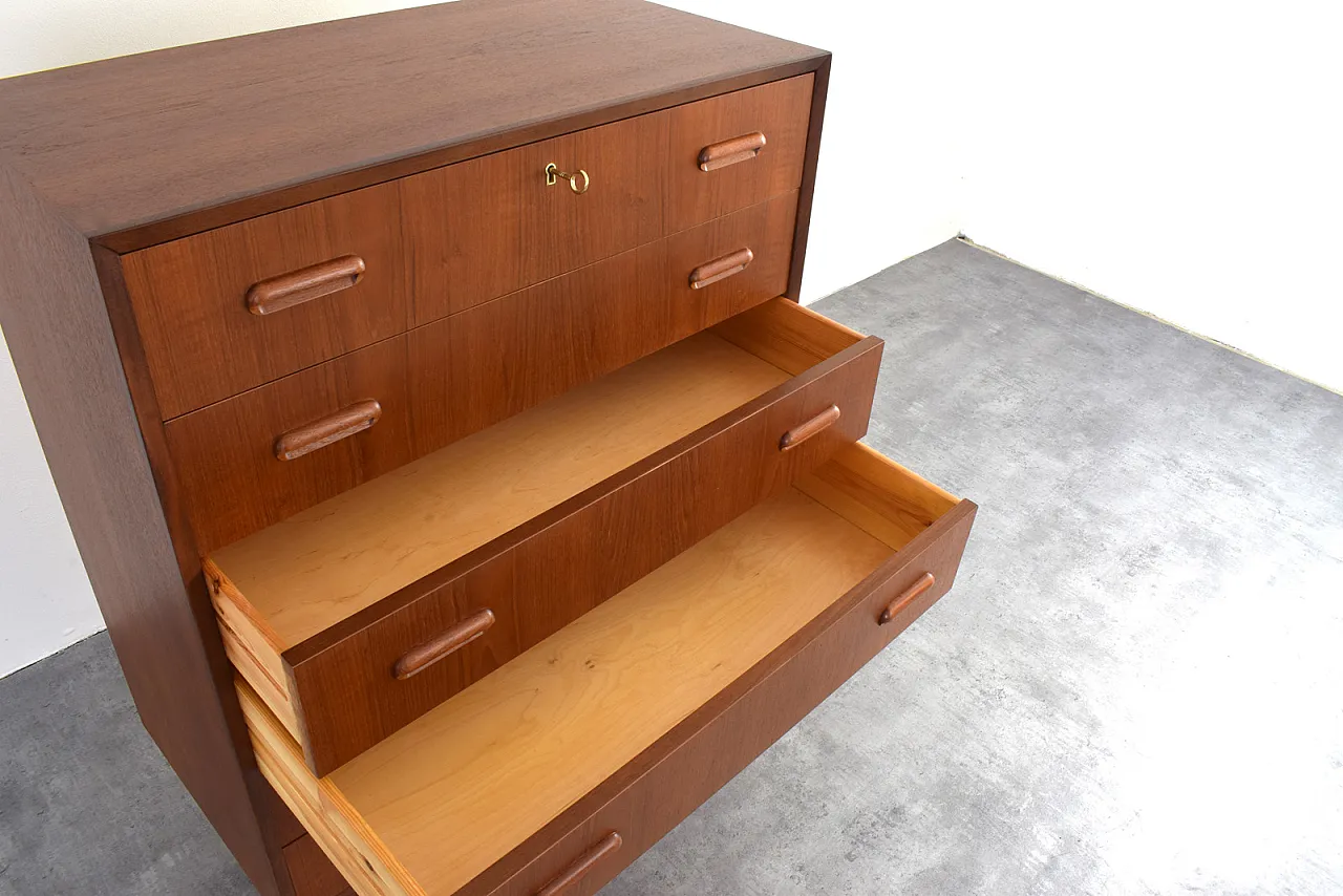 Cassettiera Mid-Century in teak, Danimarca, anni '60. 15