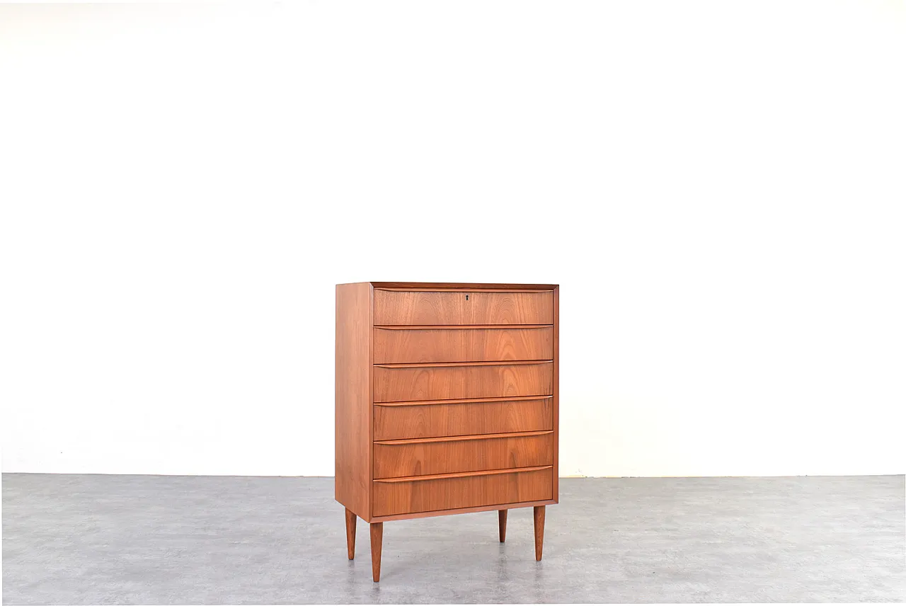 Cassettiera Mid-Century in teak, Danimarca, anni '60. 2