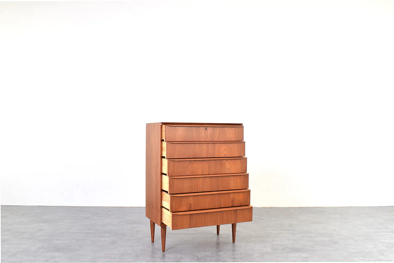 Cassettiera Mid-Century in teak, Danimarca, anni '60. 4