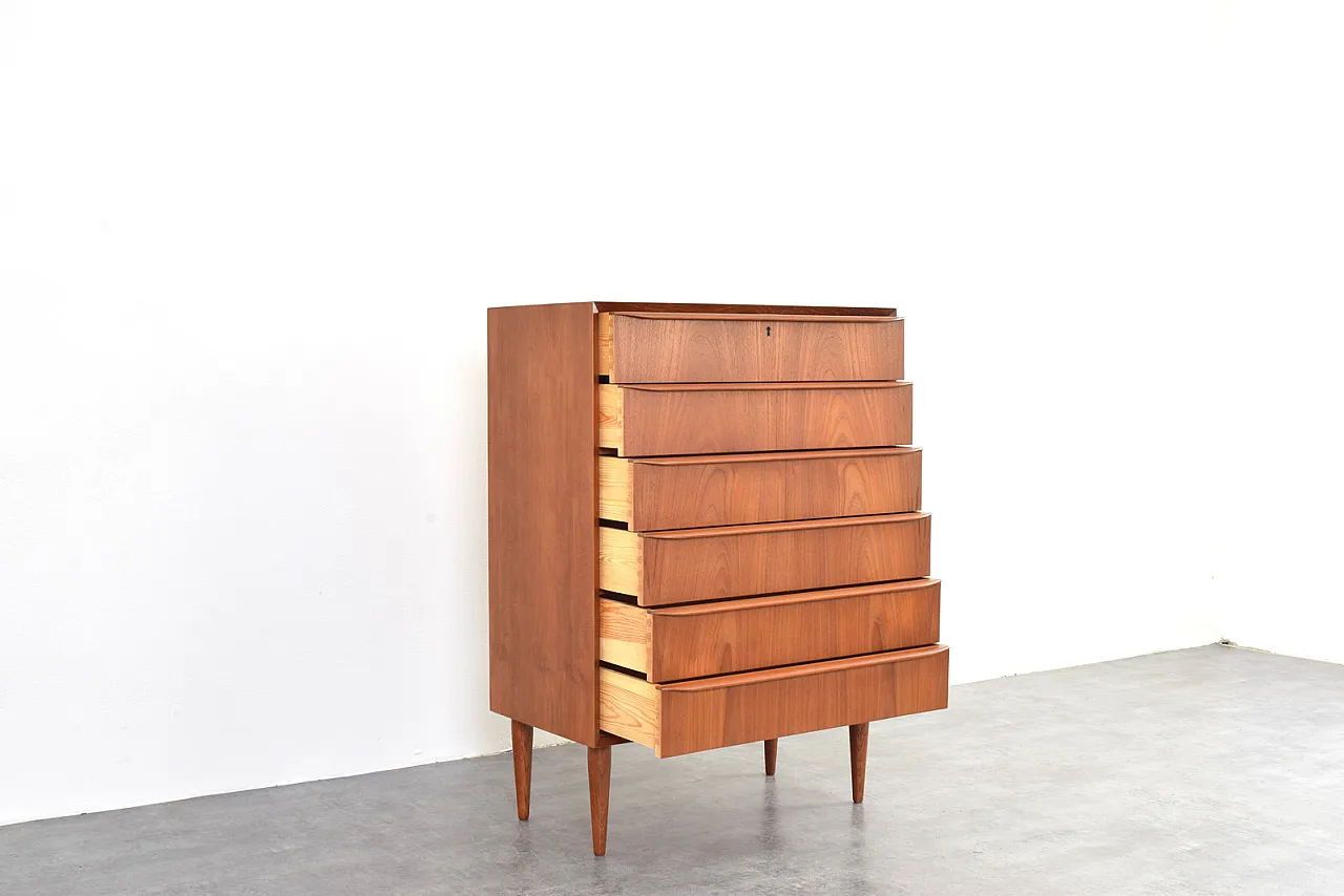 Cassettiera Mid-Century in teak, Danimarca, anni '60. 9