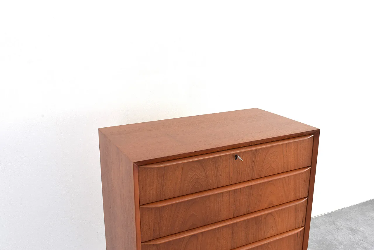 Cassettiera Mid-Century in teak, Danimarca, anni '60. 12