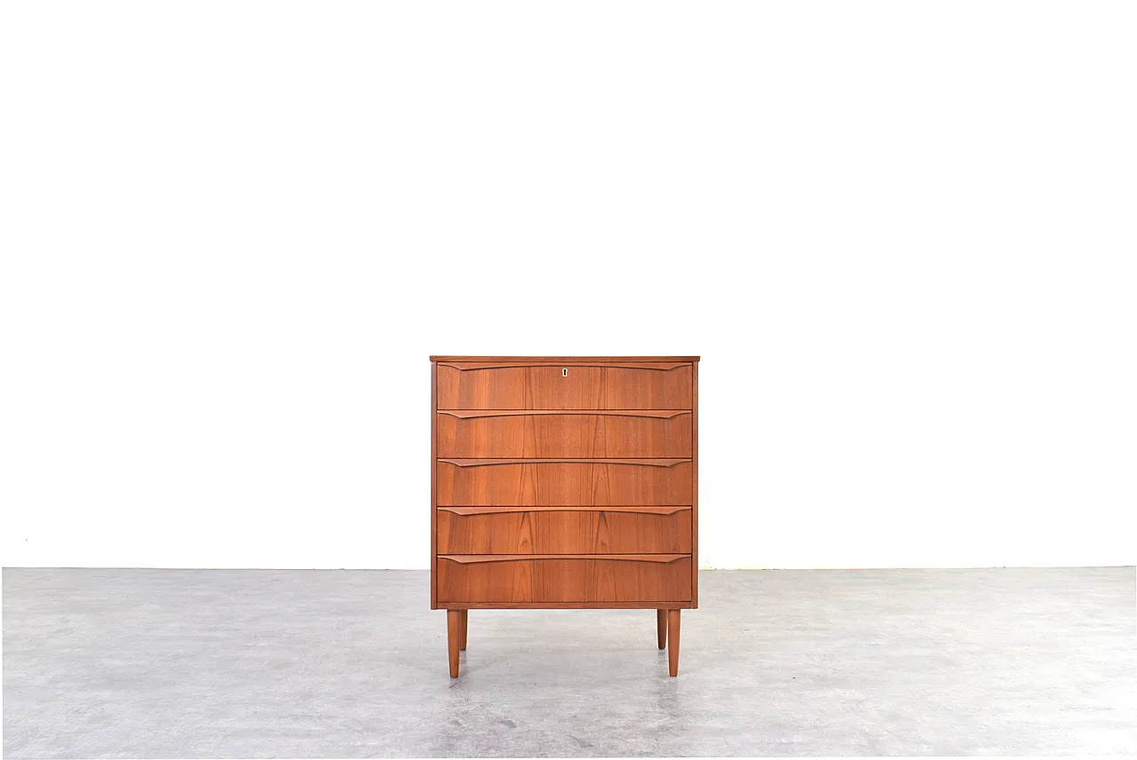 Cassettiera Mid-Century in teak, Danimarca, anni '60. 1