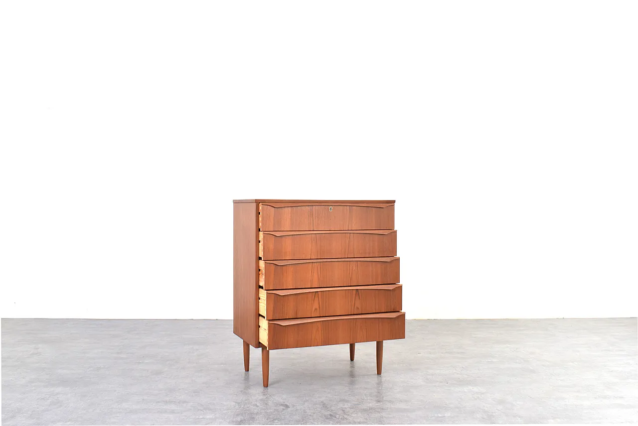 Cassettiera Mid-Century in teak, Danimarca, anni '60. 4