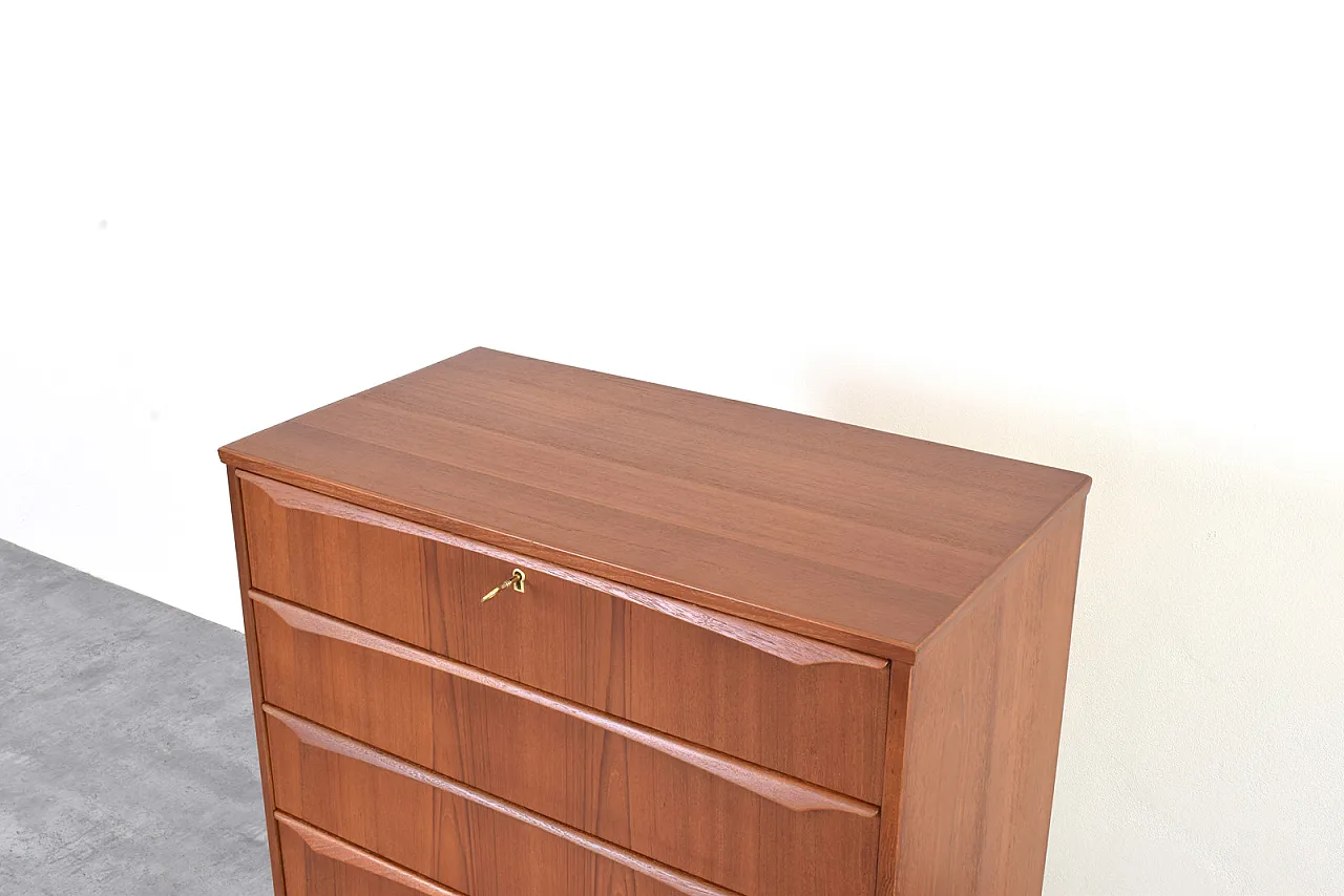 Cassettiera Mid-Century in teak, Danimarca, anni '60. 12