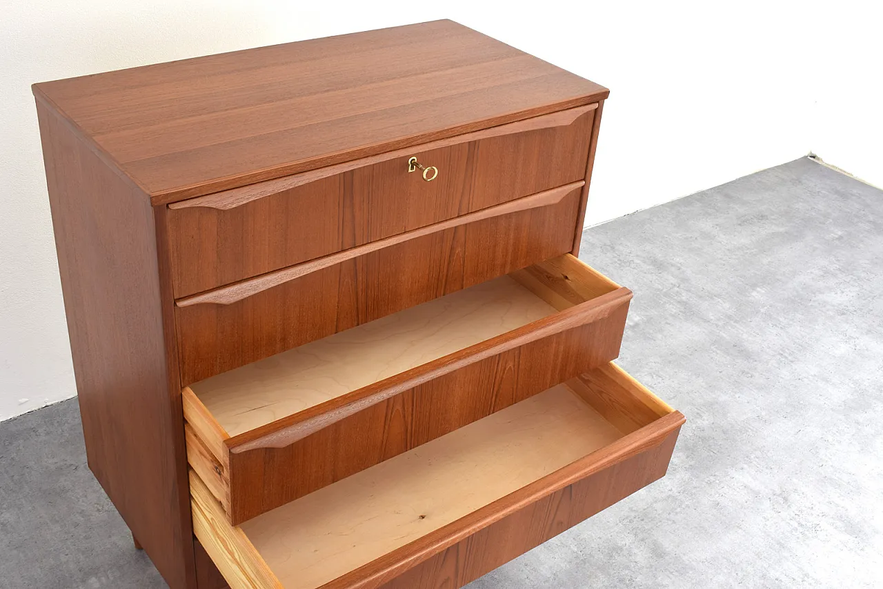 Cassettiera Mid-Century in teak, Danimarca, anni '60. 14