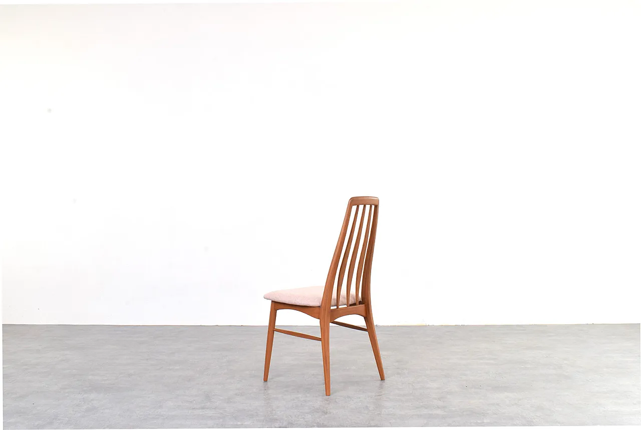 Sedie da pranzo Eva Mid-Century in teak e lana di Niels Koefoed per Koefoed 8