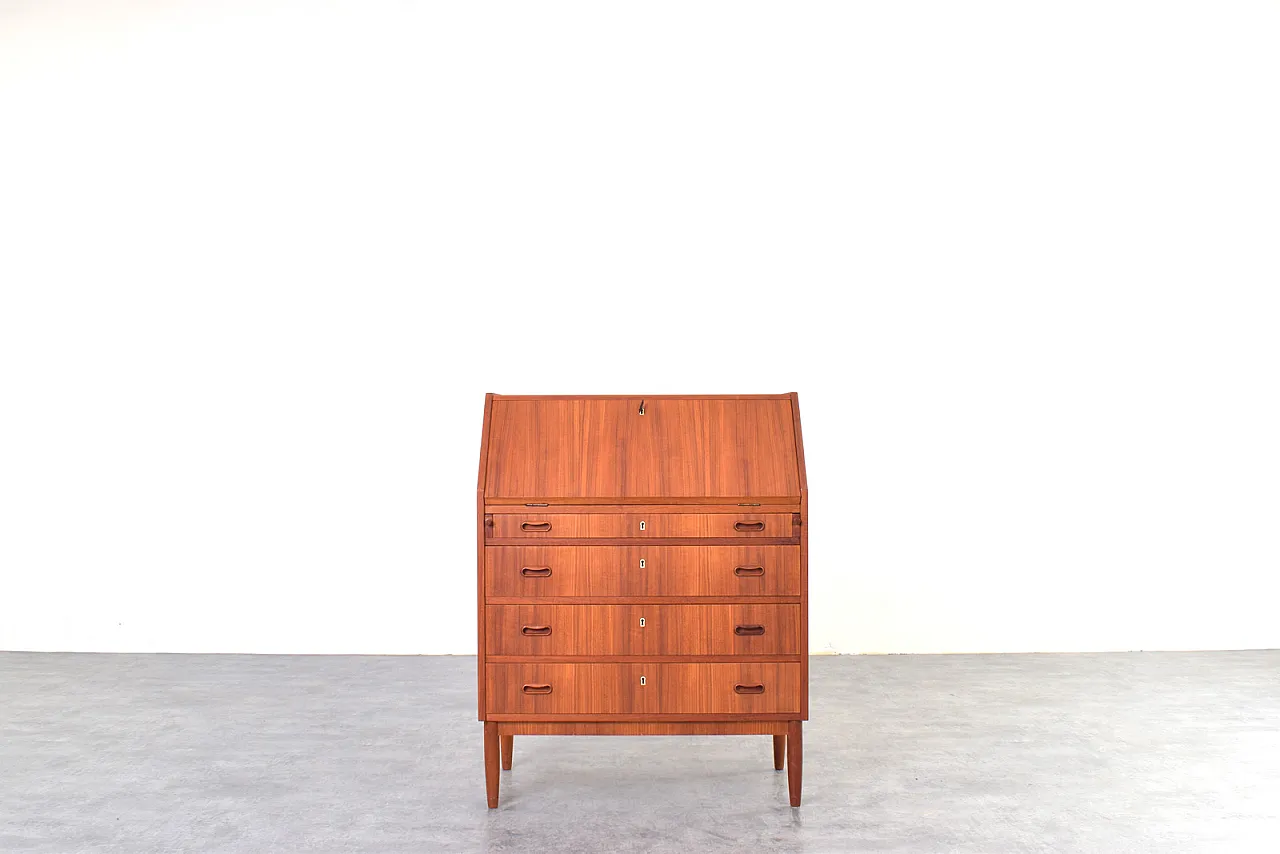 Secretaire danese Mid-Century in teak, anni '60. 1