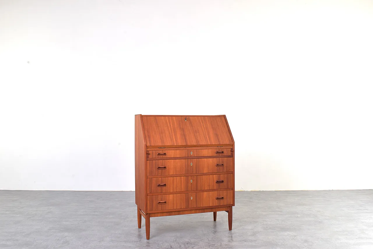 Secretaire danese Mid-Century in teak, anni '60. 3