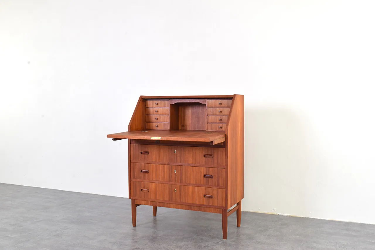 Secretaire danese Mid-Century in teak, anni '60. 11