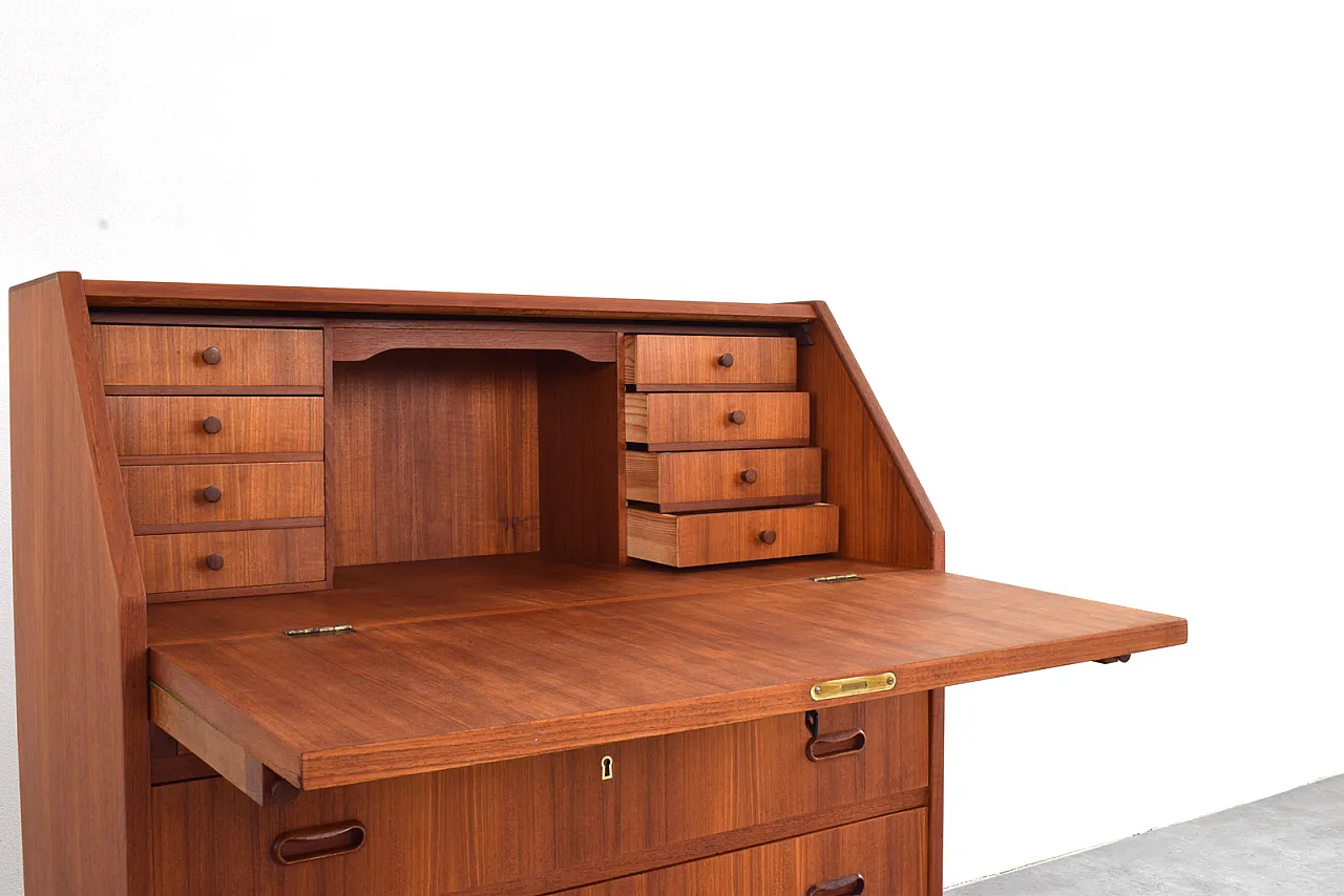 Secretaire danese Mid-Century in teak, anni '60. 12