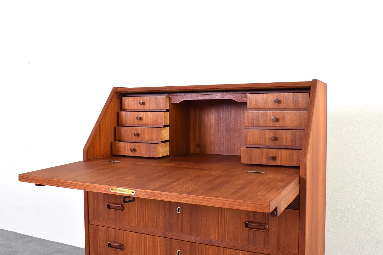 Secretaire danese Mid-Century in teak, anni '60. 13